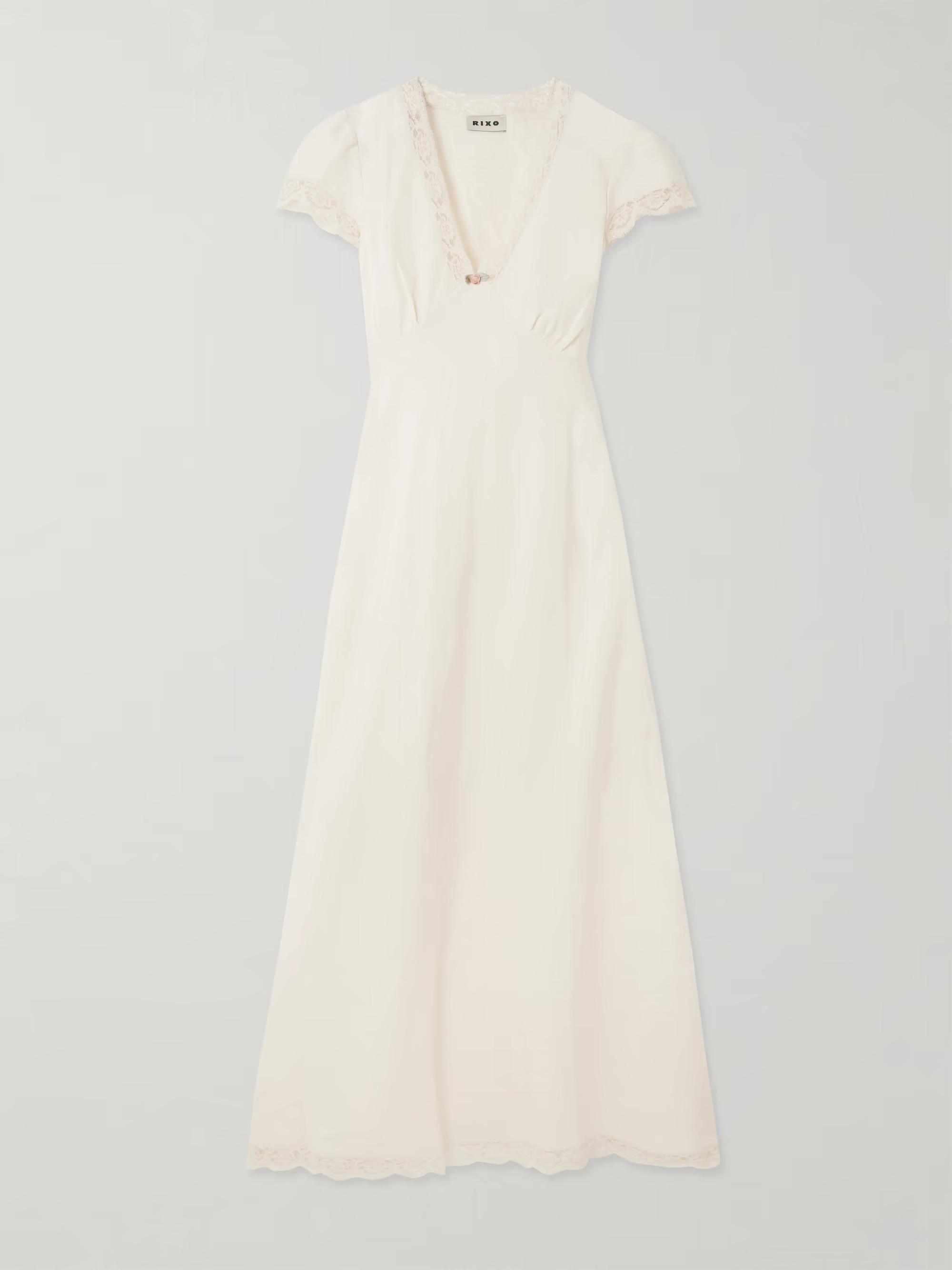 Clarice lace-trimmed linen-blend midi dress | NET-A-PORTER APAC