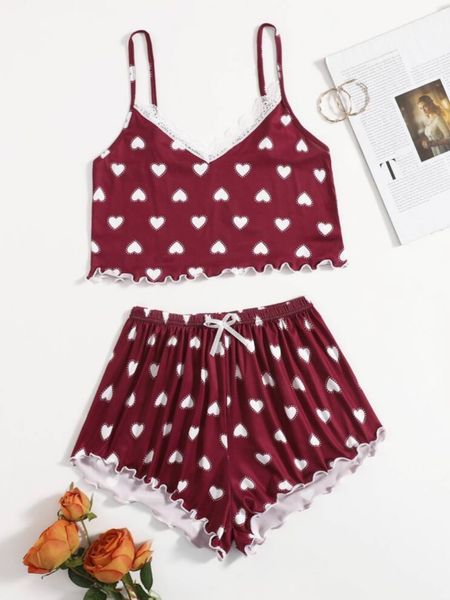 #ValentinesDay is right around the corner and I’m obsessed with these heart pajamas, the Lace Panel Heart Print Cami Pyjama Set!

#LTKunder50 #LTKSeasonal