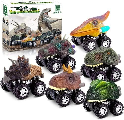 Dinosaur Toys for 3 Year Old Boys, Kids Toys Pull Back Dinosaur Toys for 2 Year Old Boy Toys 6 Pa... | Amazon (US)