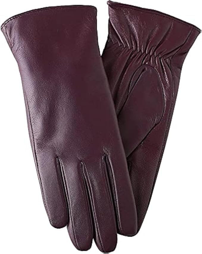 Winter Leather Gloves for Women, Cashmere Lined Touchscreen Gloves for Texting, Premium Soft Shee... | Amazon (US)