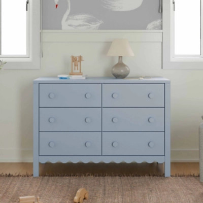 daVinci Sammy Scallop 6-Drawer Dresser, Powder Blue | Ashley Homestore