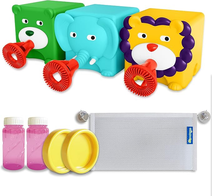 ContagiousToys Bubble Blower for Kids, 3 Pack Animal Shaped Bath Bubble Maker Squeeze Toys for Bu... | Amazon (US)
