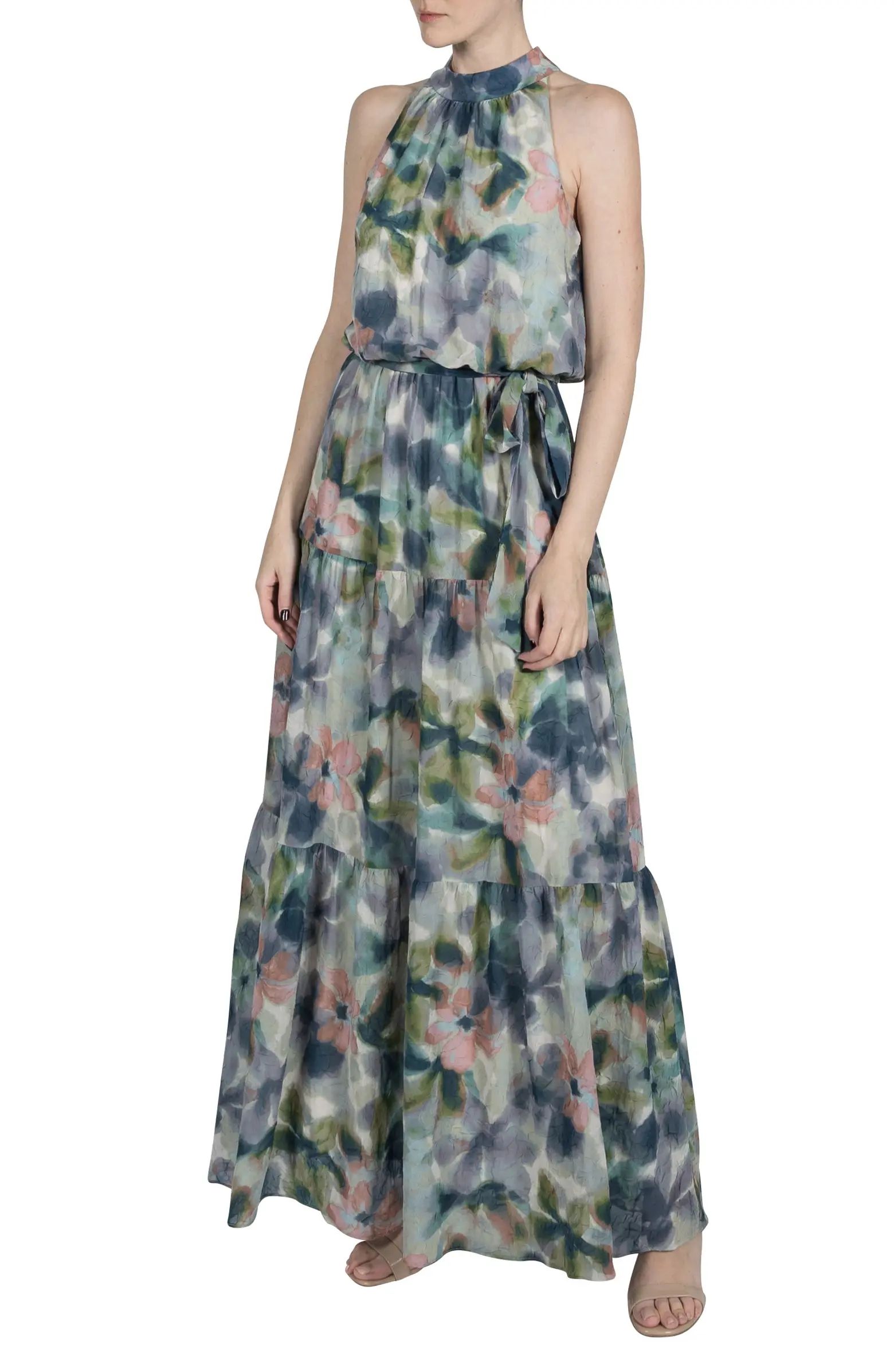 Julia Jordan Watercolor Floral Crinkle Maxi Dress | Nordstrom | Nordstrom
