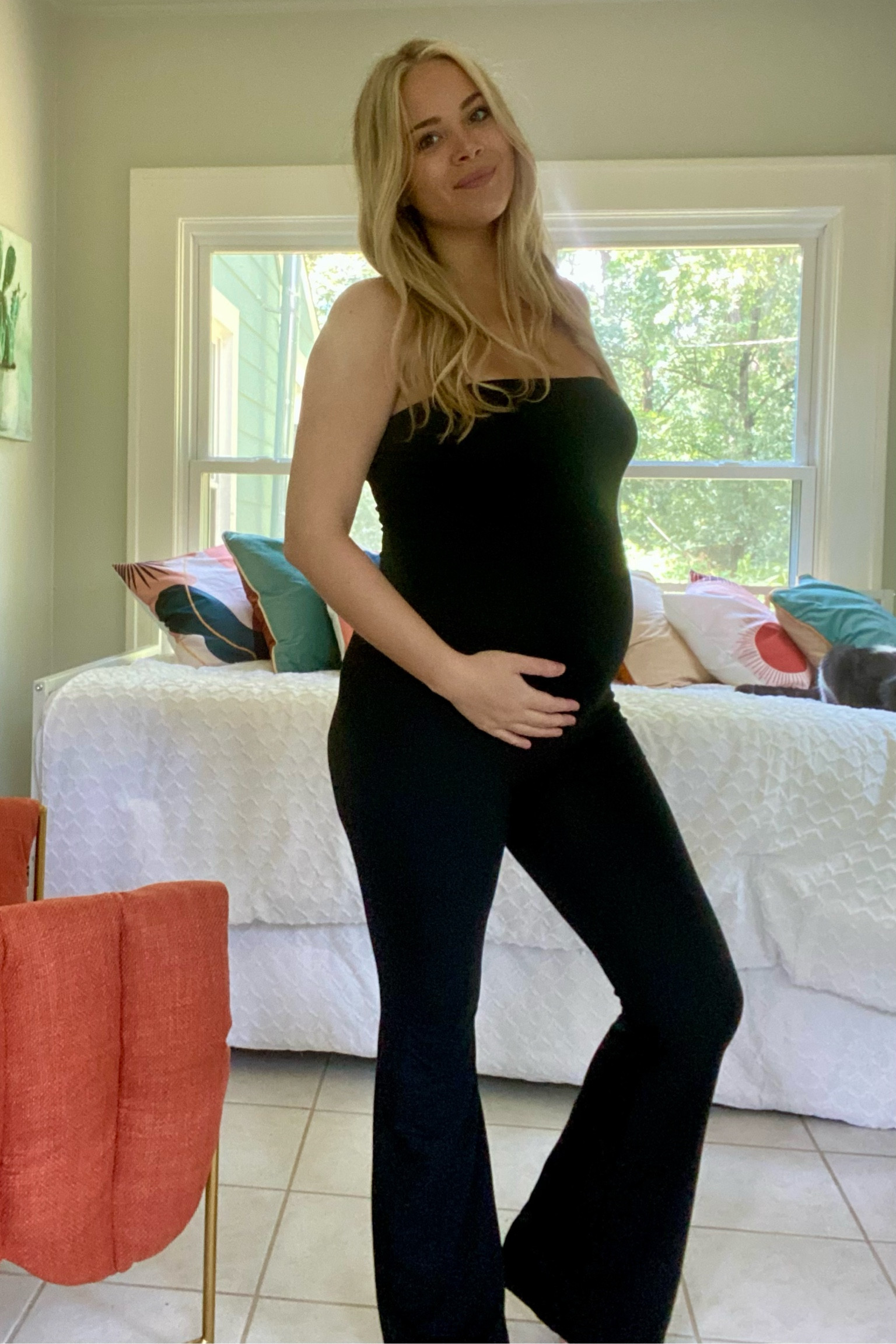 Black Maternity Bell bottom jumpsuit romper sleeveless

#LTKbaby #LTKworkwear #LTKbump