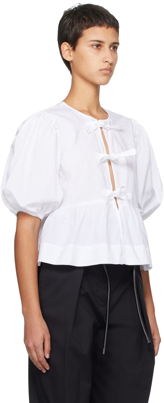 White Ruched Blouse | SSENSE