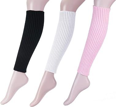 traderplus 3 Pair Women Knit Leg Warmers Long Socks | Amazon (US)