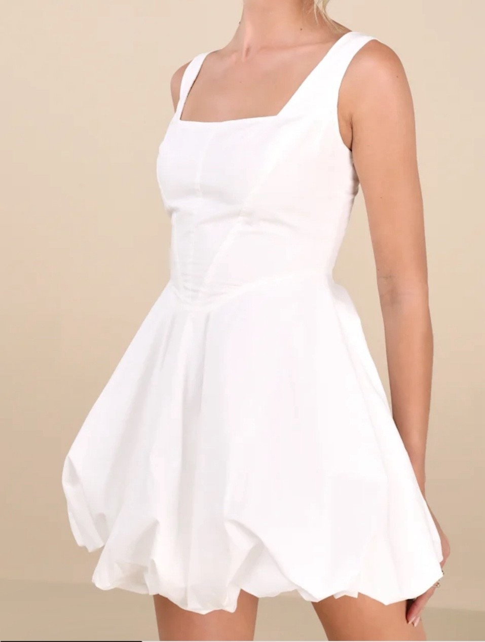 Cutest bubble mini white dress!

#LTKWedding #LTKStyleTip #LTKFindsUnder50