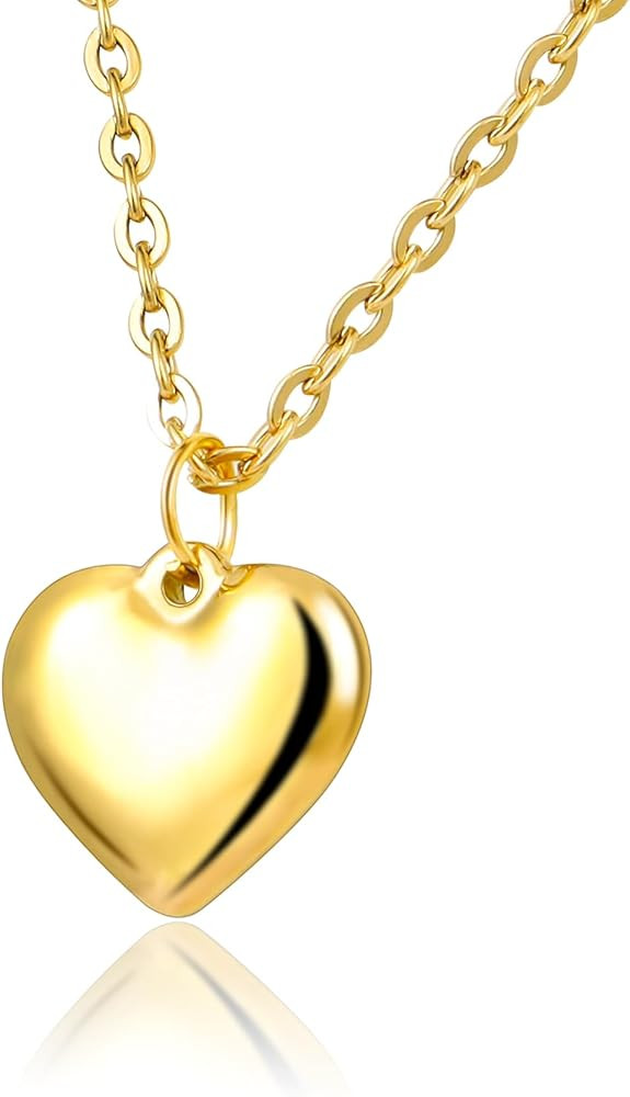 MILAKOO Stainless Steel Pendant Necklace for Women Heart Charms Link Chains 23" Length Lobster Cl... | Amazon (US)