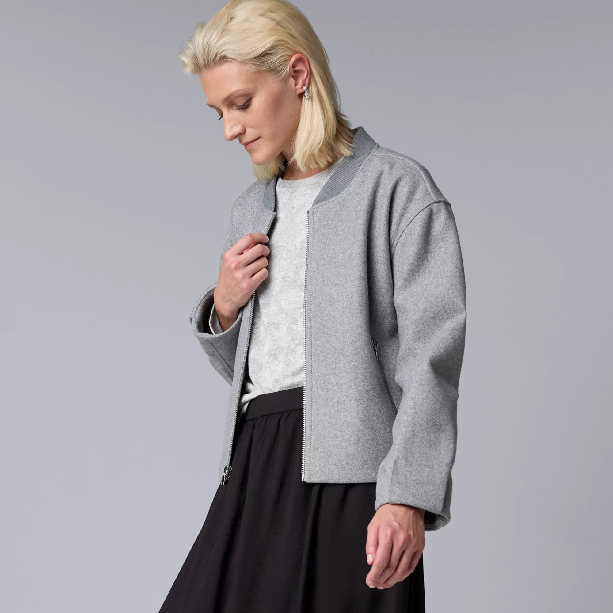 Women's Simply Vera Vera Wang Soft Bomber Jacket | Kohl's