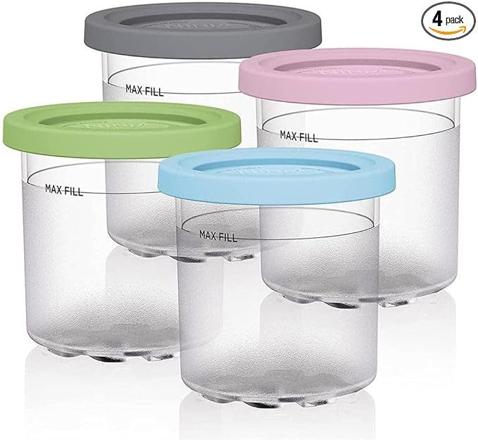Containers Replacement for Ninja Creami Pints and Lids - 4 Pack, 16oz Cups Compatible with NC301 ... | Amazon (US)