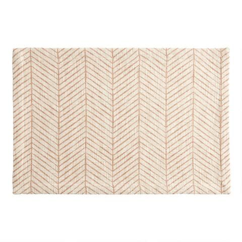 Natural Ivory And Brown Chevron Placemat | World Market