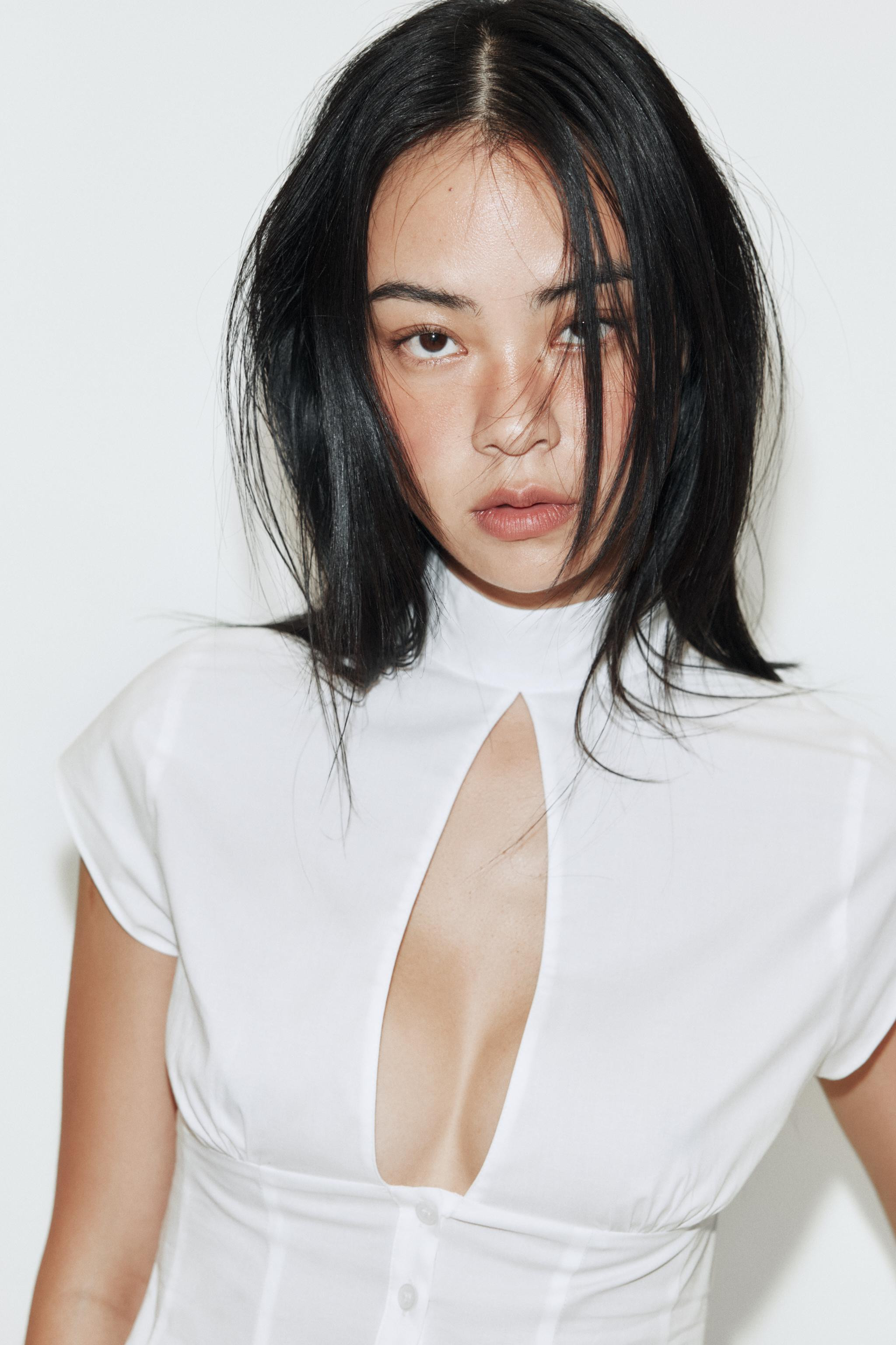 POPLIN TOP WITH TIE DETAIL | Zara UK