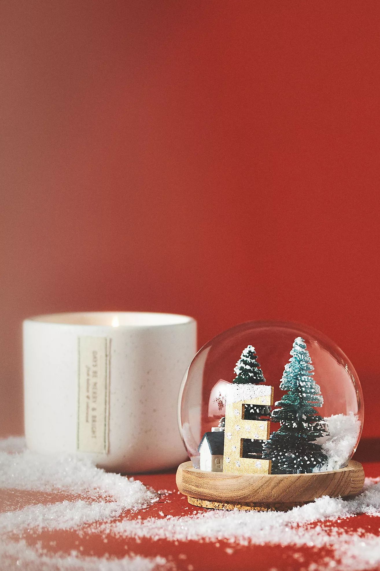 Monogram Snow Globe Woody Fresh Balsam & Cedarwood  Ceramic Candle | Anthropologie (US)