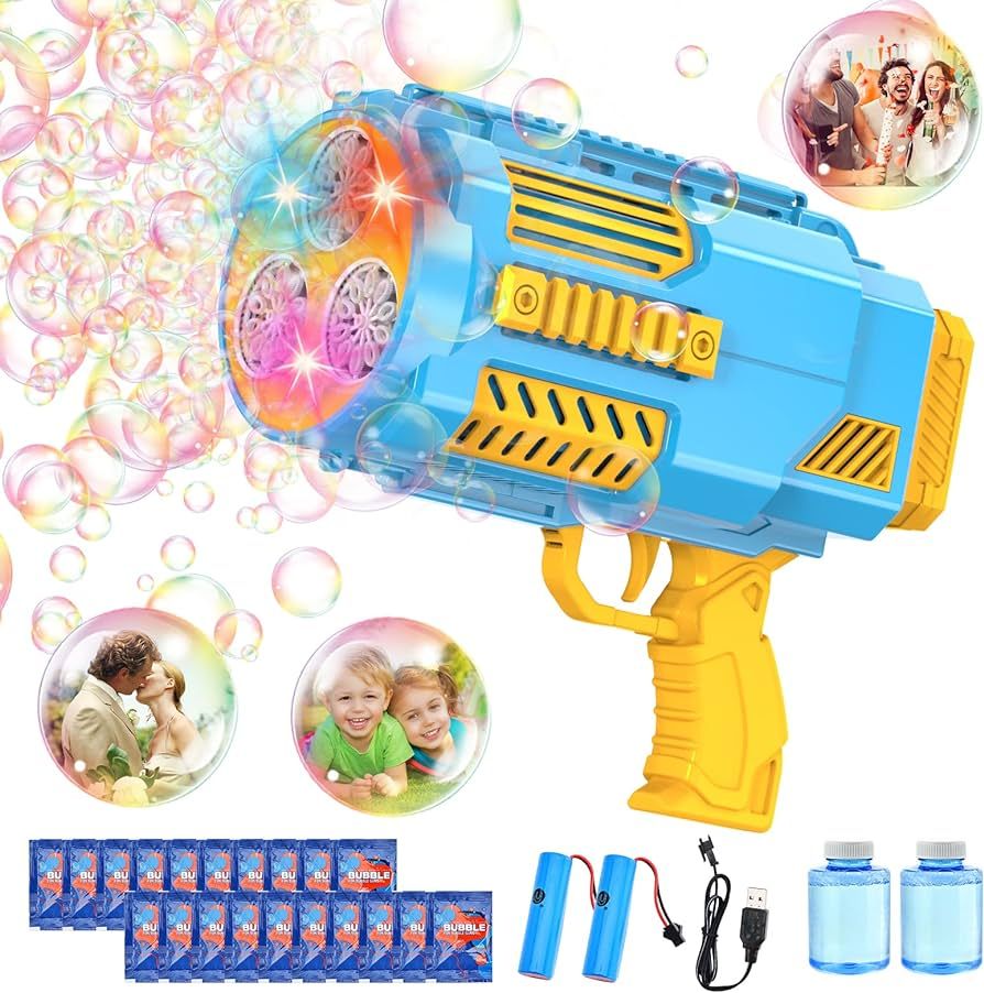 Bubble Machine Automatic Bubble Gun for Kids Rocket Launcher Bubble Maker Blower,Auto filling, 80... | Amazon (US)