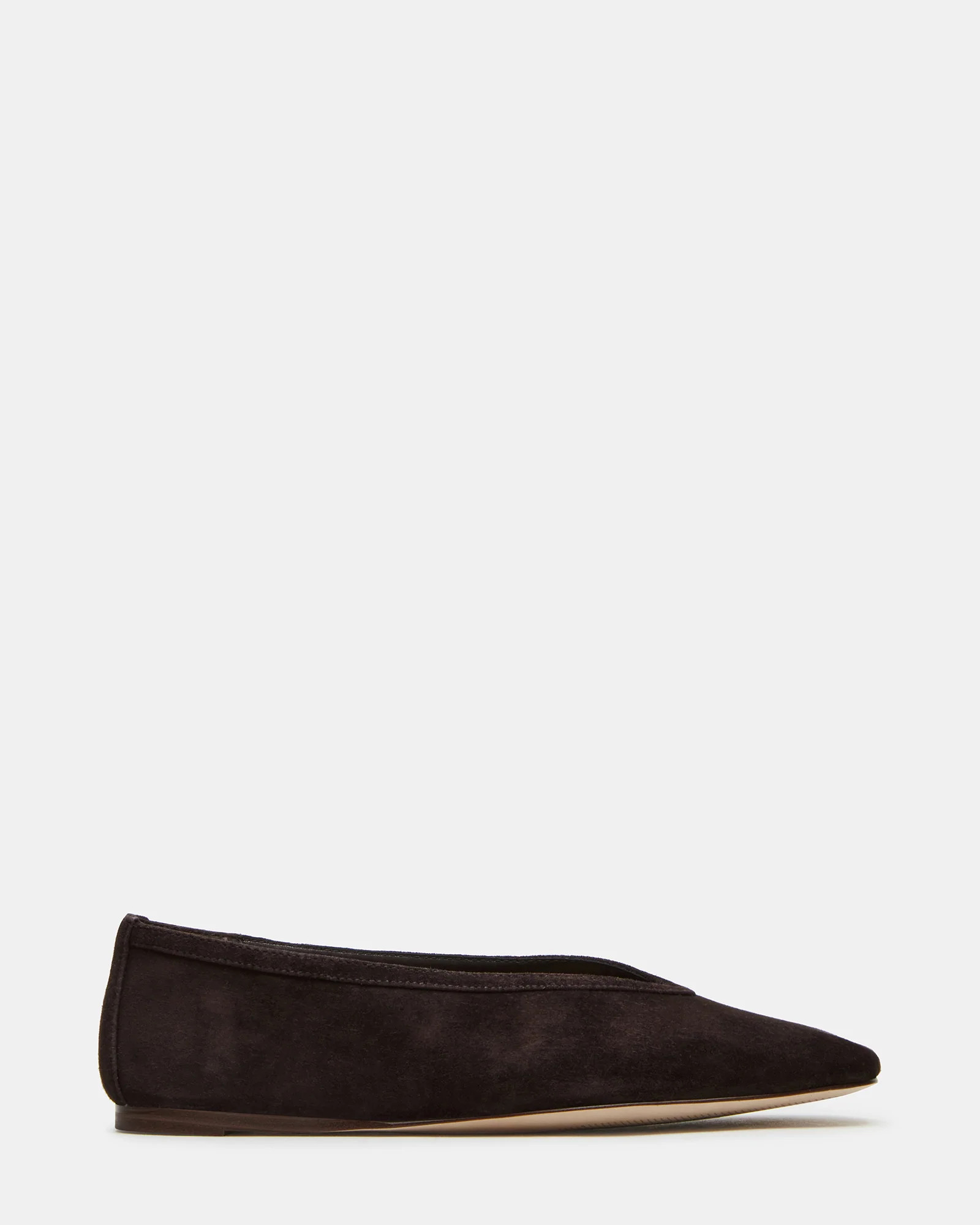 LENI Brown Suede Square-Toe Ballet Women's Flat | Steve Madden (US)