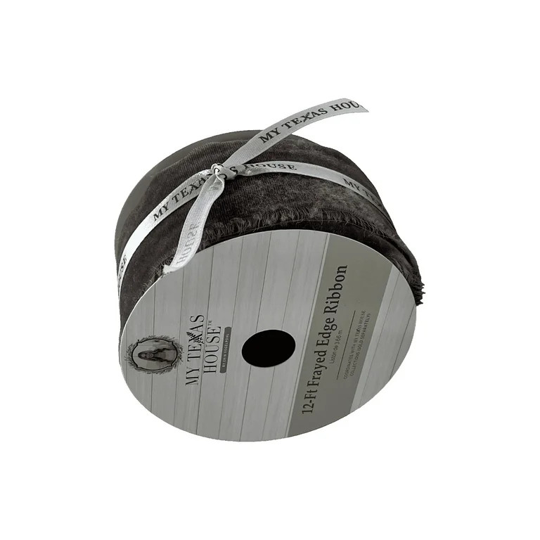 Brown Frey Edge Christmas Ribbon, 12 foot, by My Texas House - Walmart.com | Walmart (US)