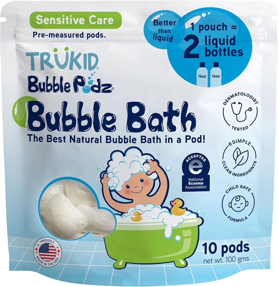 TruKid Bubble Podz Bubble Bath for Kids, Toddlers, & Babies, NEA-Accepted for Eczema, Gentle Refr... | Amazon (US)
