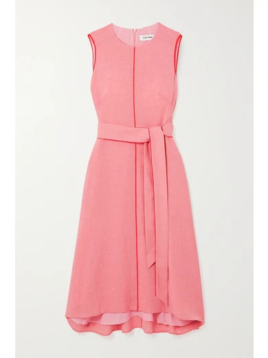 Cefinn - Belted Voile Midi Dress - Pink | NET-A-PORTER (US)
