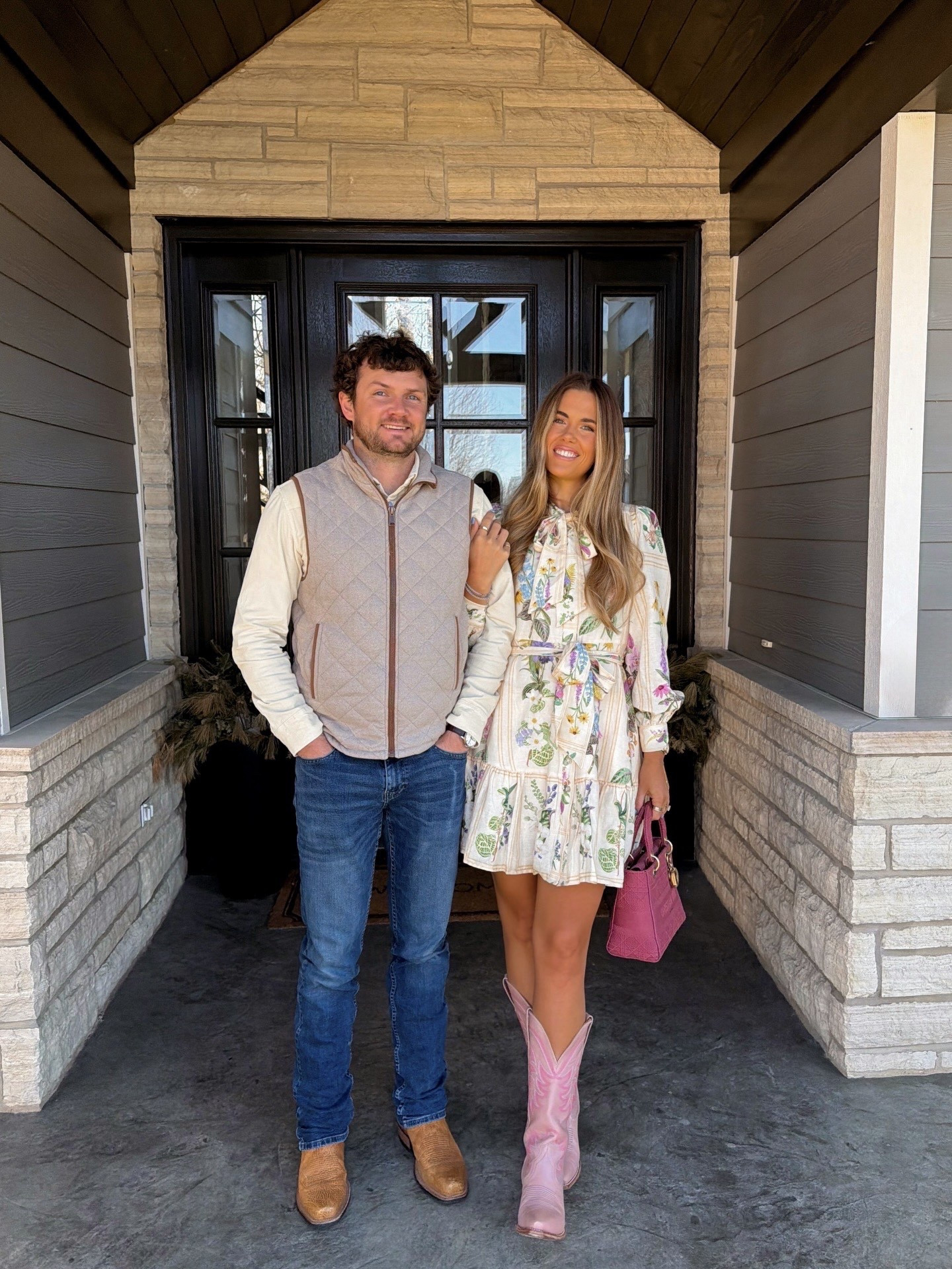 easter outfit 🩵 size XS in dress, size down half size in cowboy boots (code KIRA19 for first time tecovas purchases) 

#LTKTall #LTKSeasonal #LTKootd