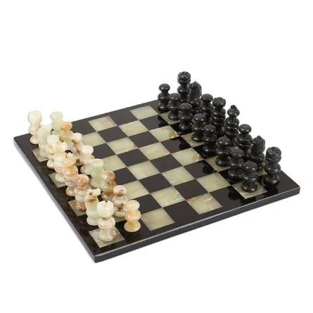 World Menagerie Perrysburg Verdant Challenge Onyx and Marble Chess | Wayfair | Wayfair North America