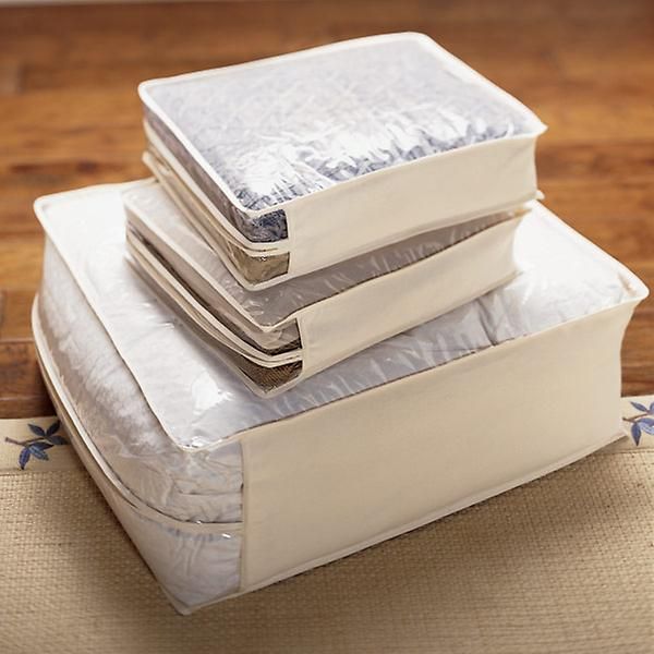 Natural Cotton/PEVA Storage Bags | The Container Store
