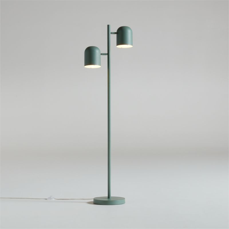 Thorne Green Metal Dual-Head Floor Lamp | Crate & Kids | Crate & Barrel