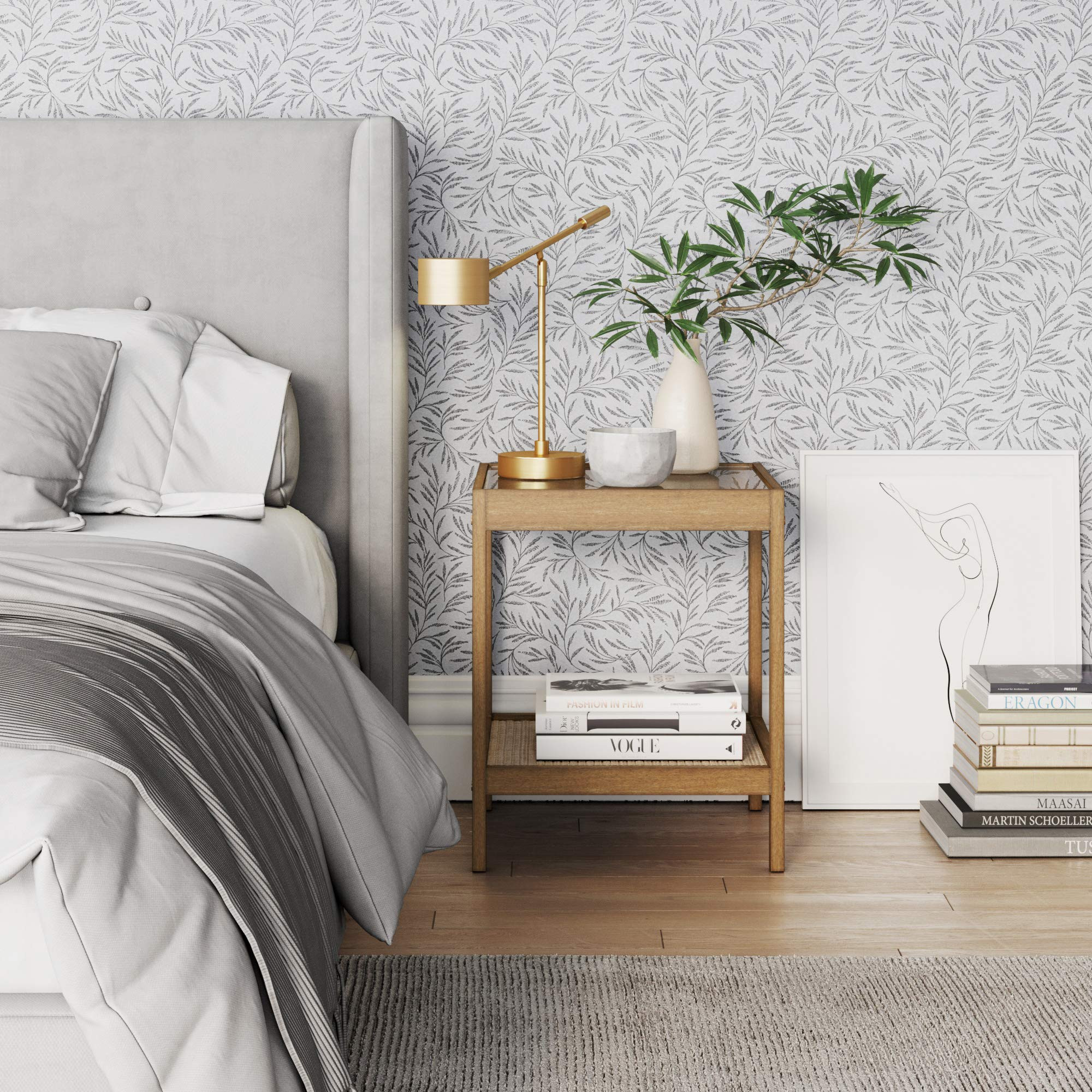 Nathan James 33301 Hayes Solid Wood Nightstand, Bedside, End or Side Table in Light Brown Wood Fi... | Amazon (US)