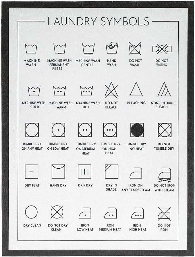 Juvale Framed Laundry Symbols Wall Art Canvas, Laundry Room Decor Sign (12 x 16 In) | Amazon (US)