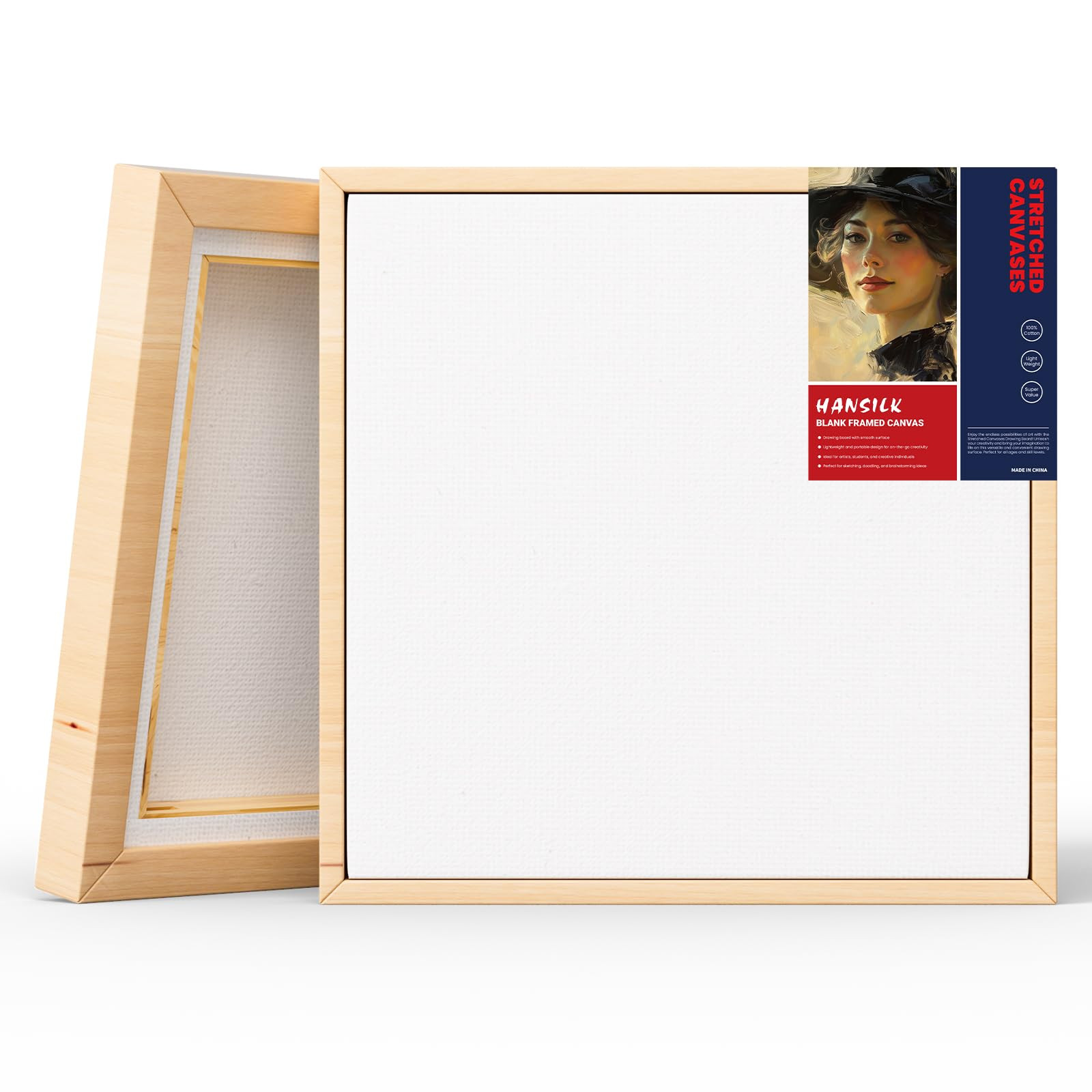 HANSILK Framed Canvas Wall Art - Mother Gifts, 10x10 Inch Blank Canvas with Wood Frame | DIY Custom Painting Kit for Couples, Home Décor & Romantic Handmade Crafts | Amazon (US)