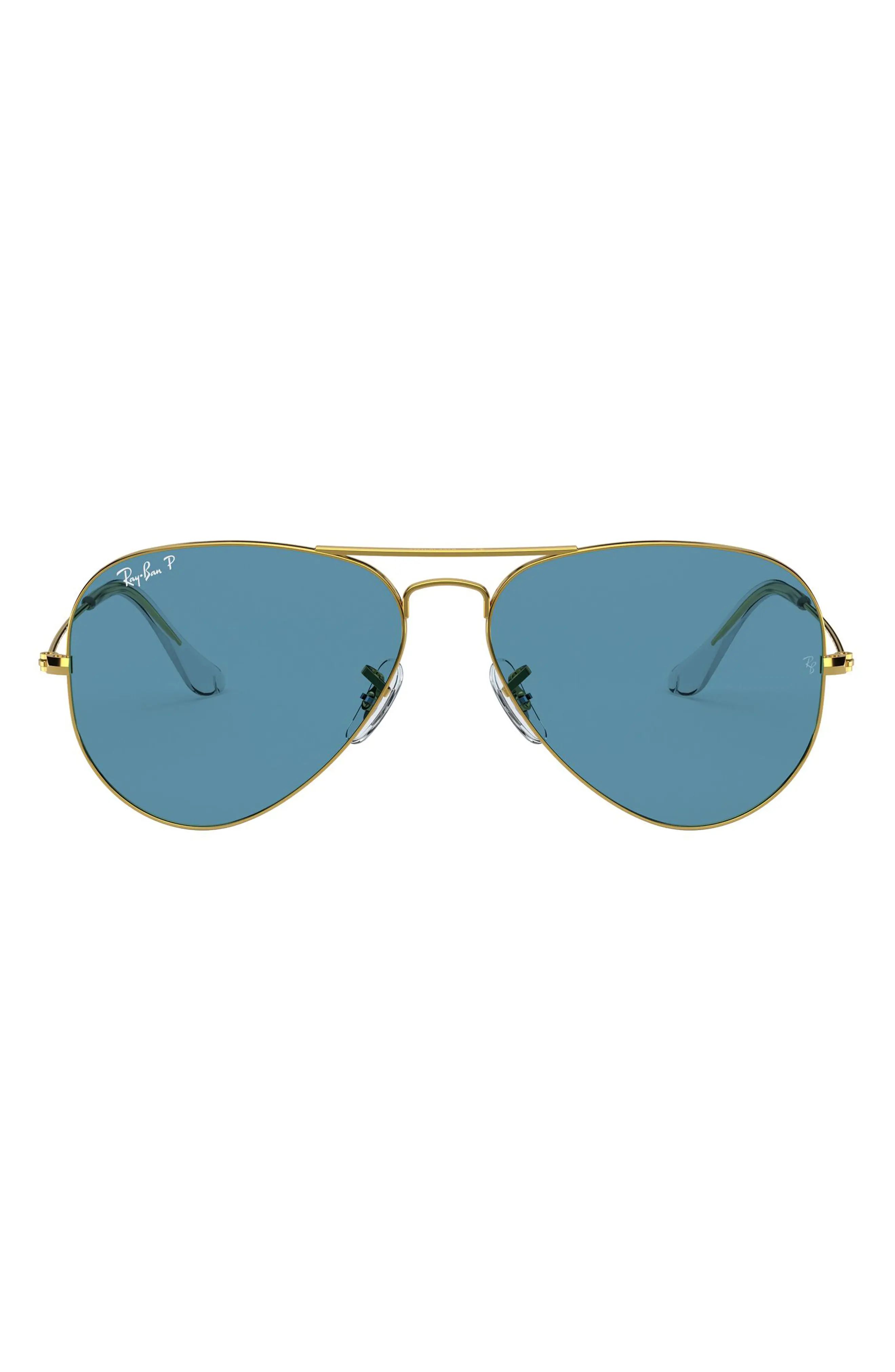 Women's Ray-Ban Aviator 55mm Sunglasses - Blue Gold | Nordstrom