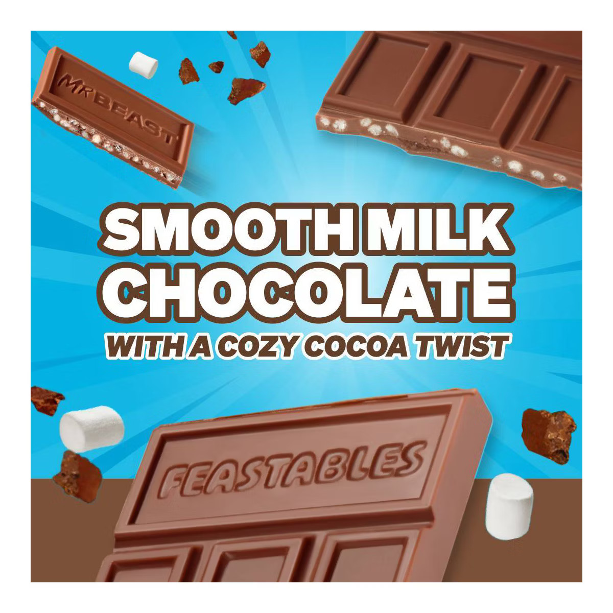 Feastables Hot Cocoa Crunch XL Christmas Chocolate Bar Stocking Stuffer - 3.35oz | Target