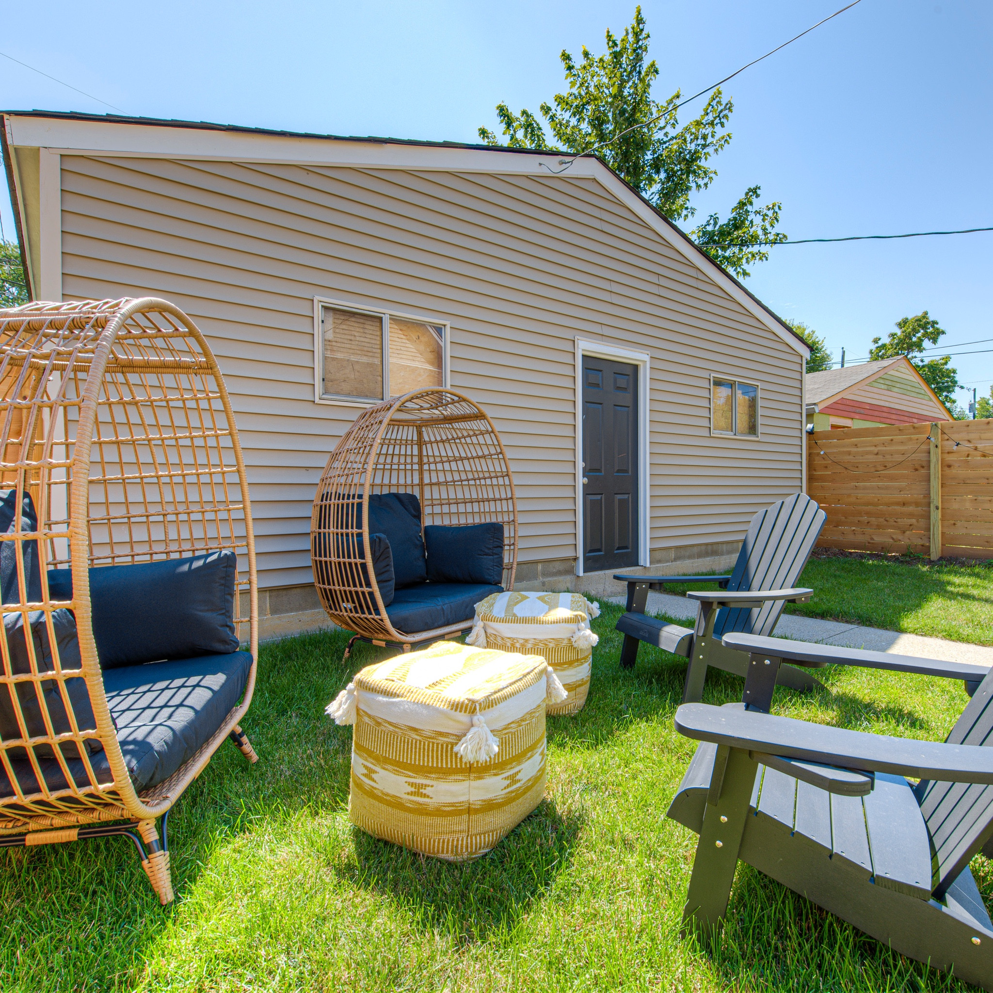One of my favorite spots at the Golden Luxe Bungalow. I wanted this to be a cool hang out space for all of our guests, so egg chairs were a must.

#LTKSeasonal #LTKsalealert #LTKhome
