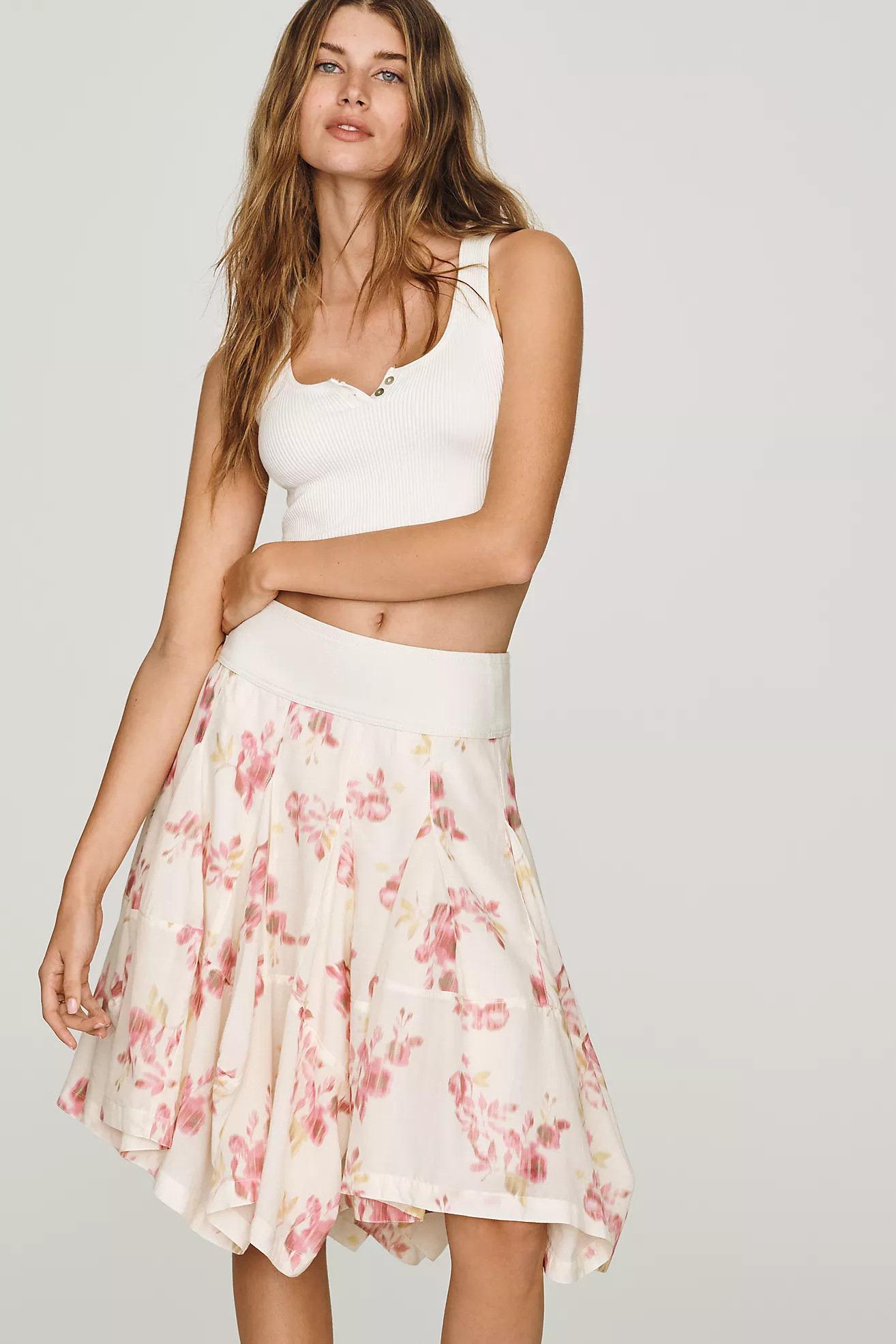 By Anthropologie 100% Cotton Hanky-Hem Skirt | Anthropologie (US)