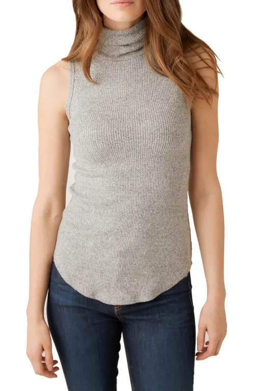 FIFTEEN TWENTY Turtleneck Sleeveless Ribbed Sweater in Gray at Nordstrom, Size X-Small | Nordstrom