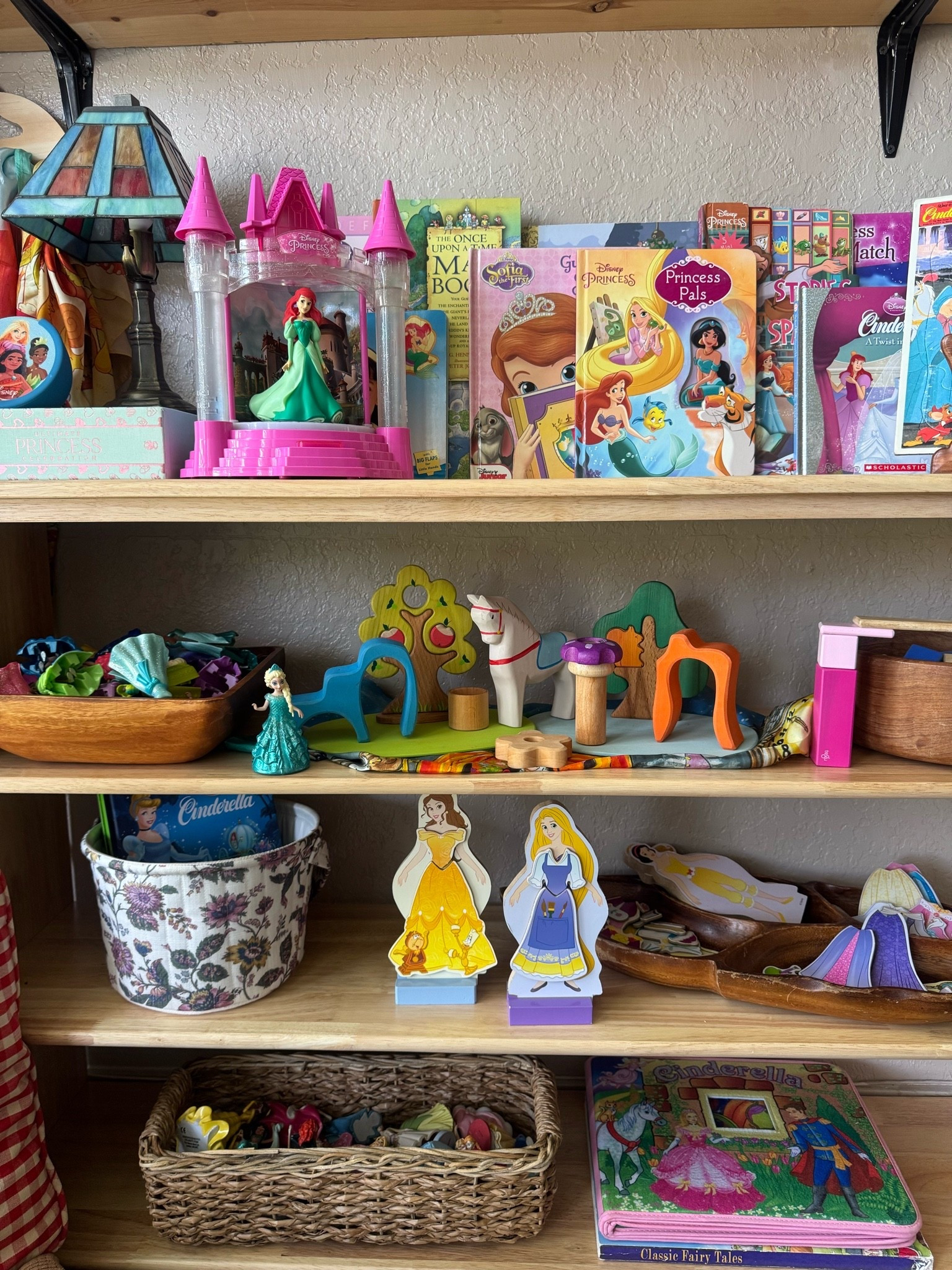 I’ve always loved creating themed toy shelves because they invite my daughter into play before she even picks something up. Rotating books, toys, and activities around her interests keeps everything feeling fresh, encourages imaginative play, and makes learning something she naturally wants to explore. 

Do you theme your toy rotations? 

Keep an eye on my upcoming whatnot shows for some of the vintage treasures featured in this toy rotation!

#PlayBasedLearning #ToyRotation #PretendPlay #ToddlerActivities #disneyprincess