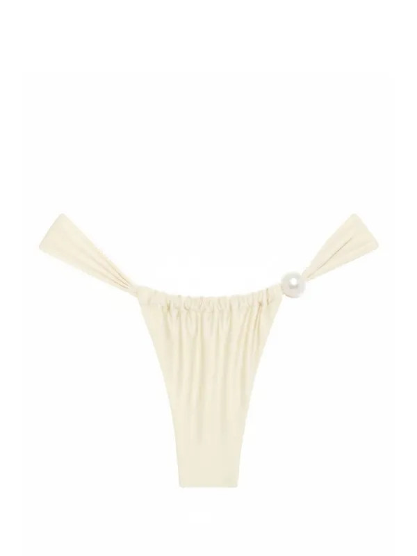 pearl-embellished gathered bikini bottoms | Farfetch Global