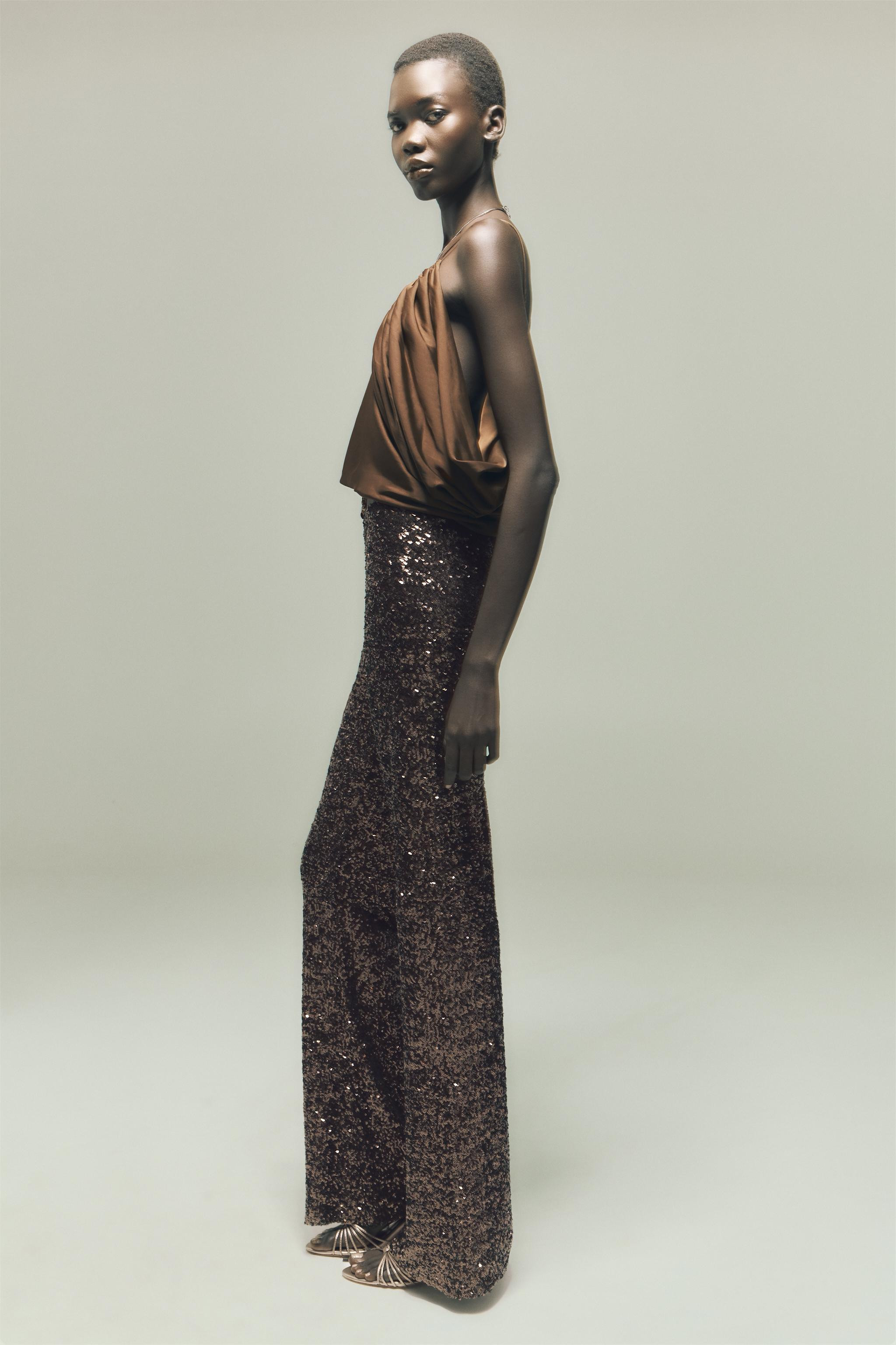 SEQUINNED FLARED LEGGINGS | Zara AU