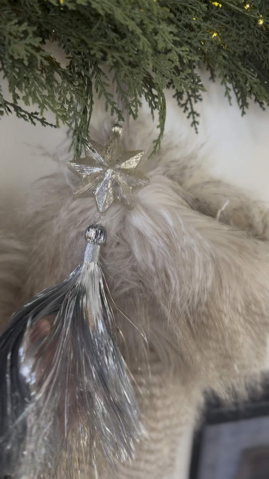 Faux fur stockings, garland and tassel ornament 

#LTKHoliday #LTKSeasonal #LTKHome