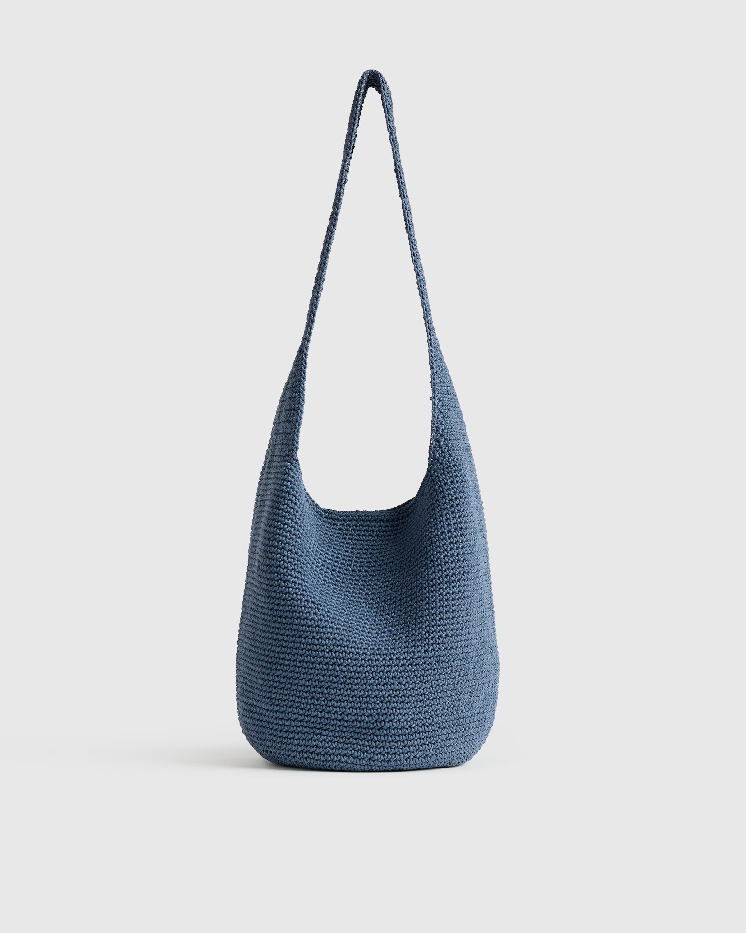 Quince | Women's Hand Crochet Hobo Shoulder Bag in Denim Blue, Recycled Polyester | Quince