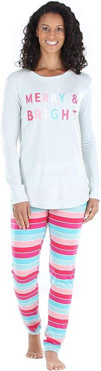 Sleepyheads Women's Knit Long Sleeve Top and Leggings Pajama Set | Amazon (US)