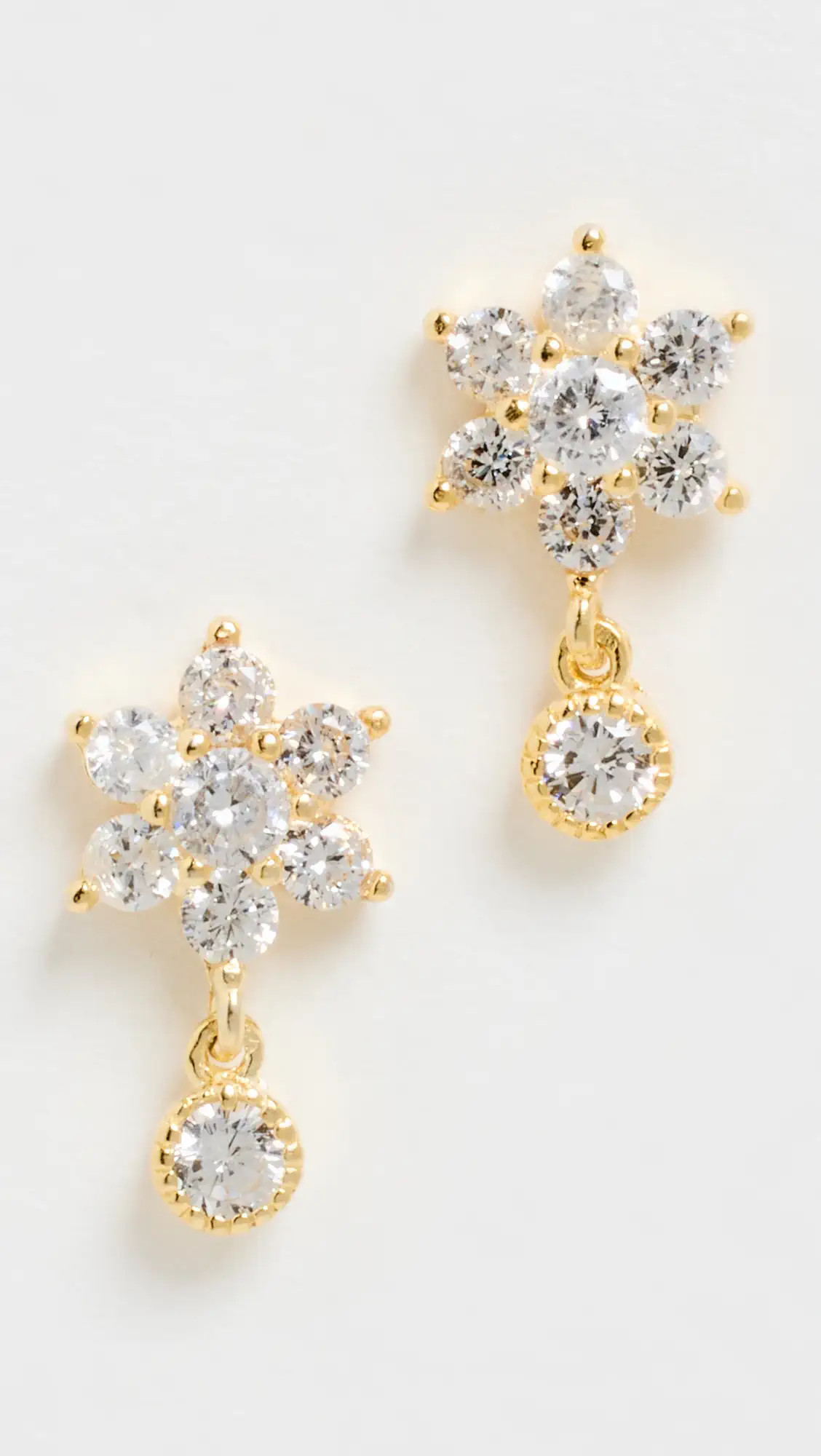 By Adina Eden Colored Flower X Dangling Bezel Stud Earrings | Shopbop | Shopbop