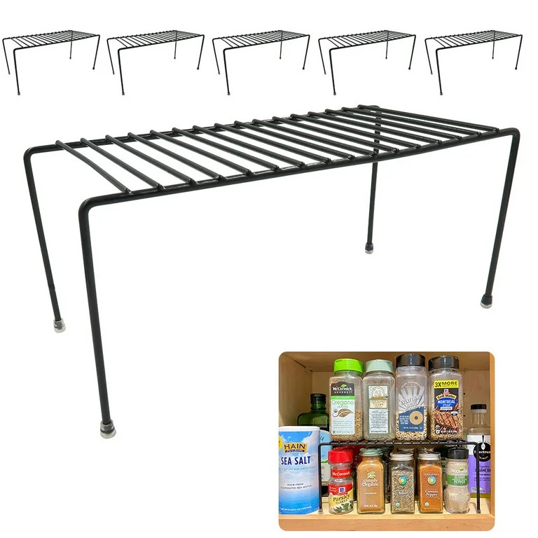 Evelots Wire Rack Cabinet Shelf Organizer Set of 6 Black Kitchen Organization , Bathroom Cabinet ... | Walmart (US)