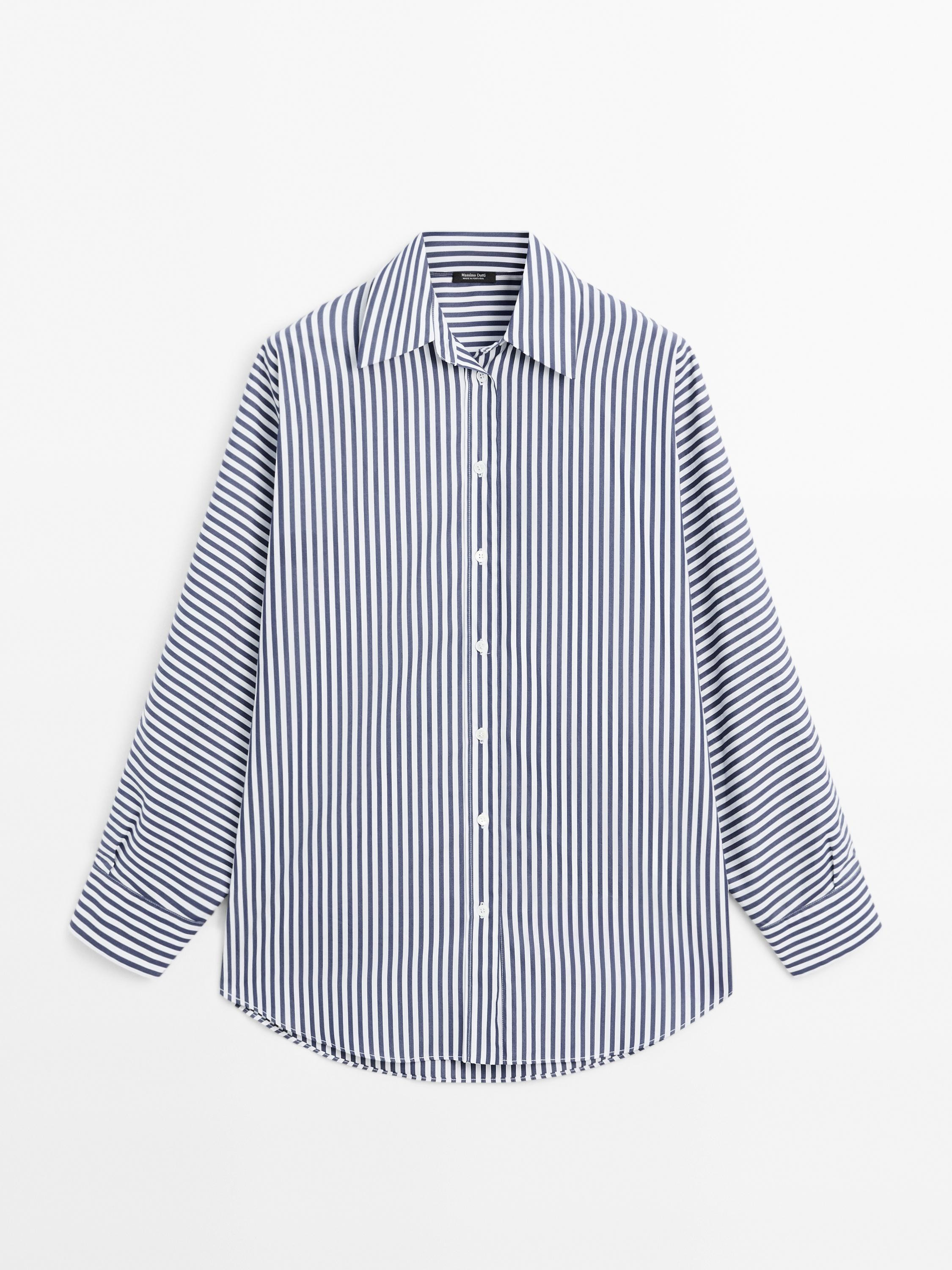 Striped oversize shirt | Massimo Dutti UK