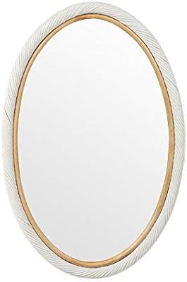 Kouboo Oval Twisted Rattan Wall Mirror, White | Amazon (US)