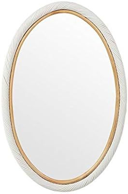 Kouboo Oval Twisted Rattan Wall Mirror, White | Amazon (US)