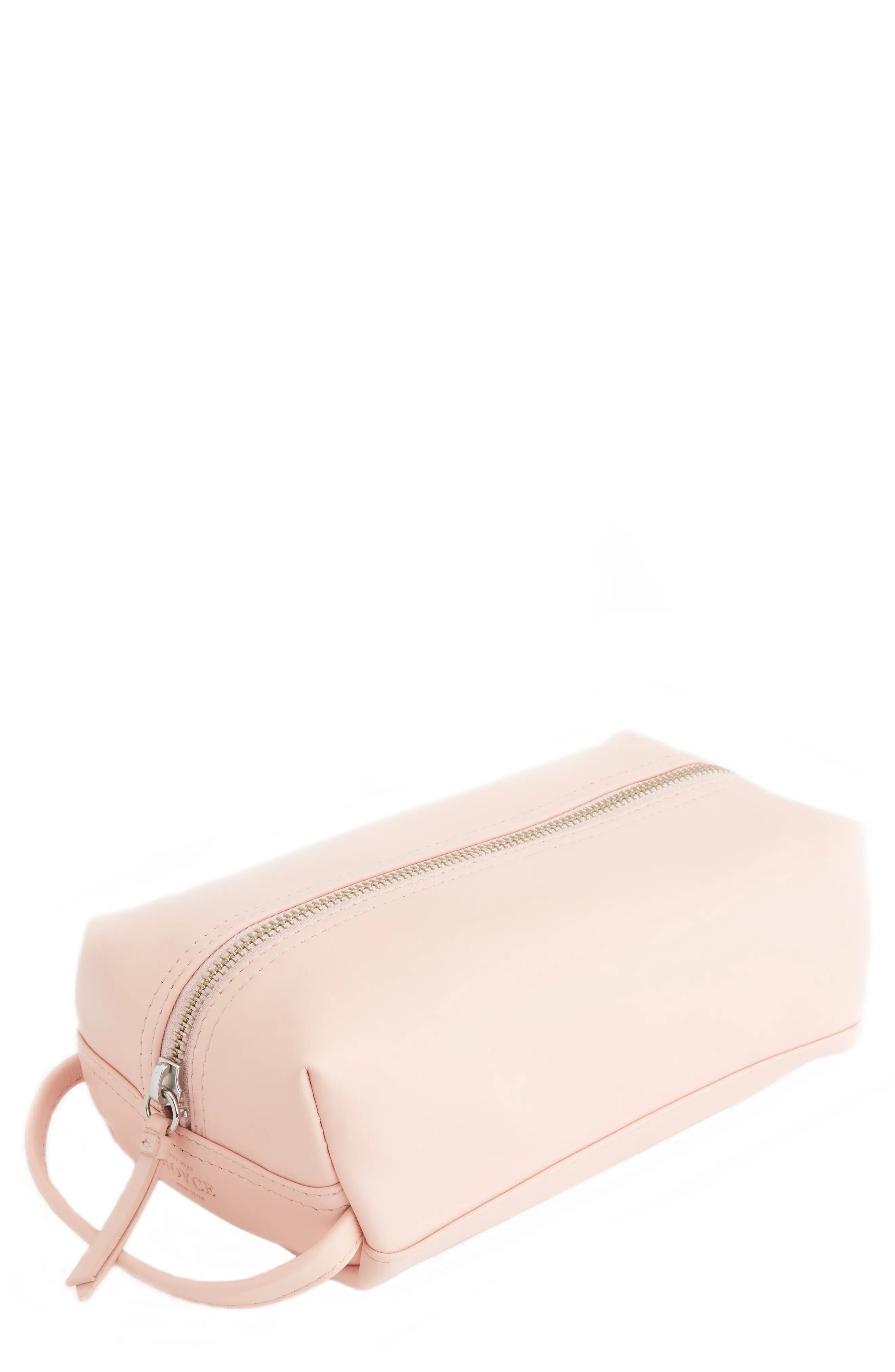 Royce Compact Leather Toiletry Bag, Size One Size - Light Pink | Nordstrom