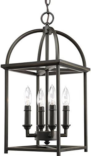 Progress Lighting Piedmont Collection Four-Light Cage Entry Light, Antique Bronze 13-3/8-Inch Width  | Amazon (US)