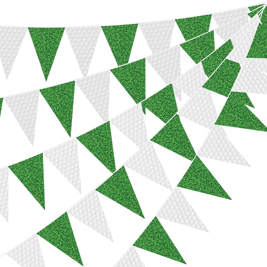 Jetec 5 Pcs 49 ft Golf Party Decorations Pennant Banner Theme Triangle Flags Garland Bunting Bann... | Amazon (US)