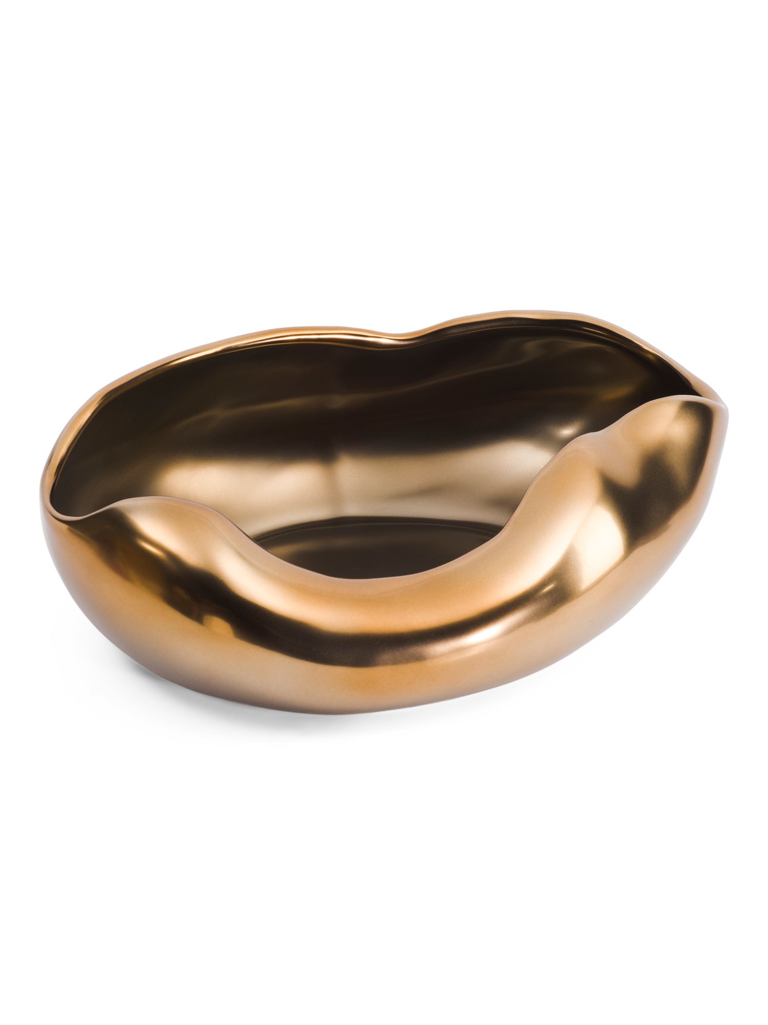 13x10in Matte Bronze Abstract Ceramic Bowl | Marshalls