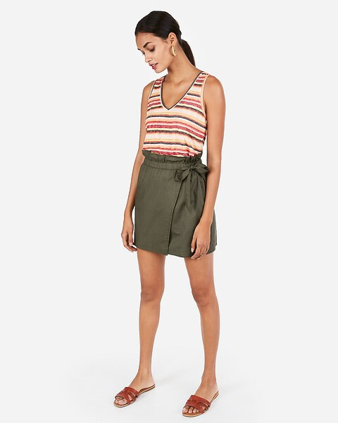 super high waisted side tie mini skirt | Express